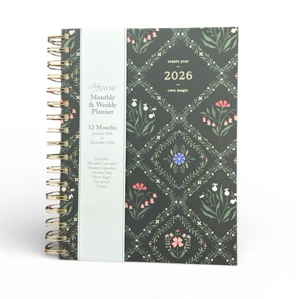 Lady Jayne Floral 2026 Monthly & Weekly Planner – NWT